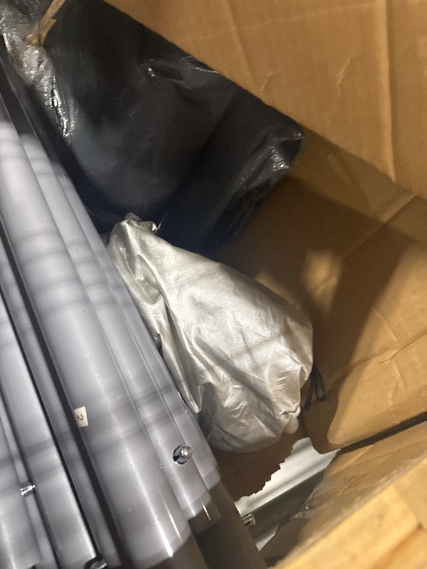 Photo 1 of ** USED ** Shintenchi Carport 12' x 20' Heavy Duty Portable Garage, Carport Canopy with Side-Opening Door & Roll-Up Windows, Car Canopy for Truck,Car,Boat,Grey