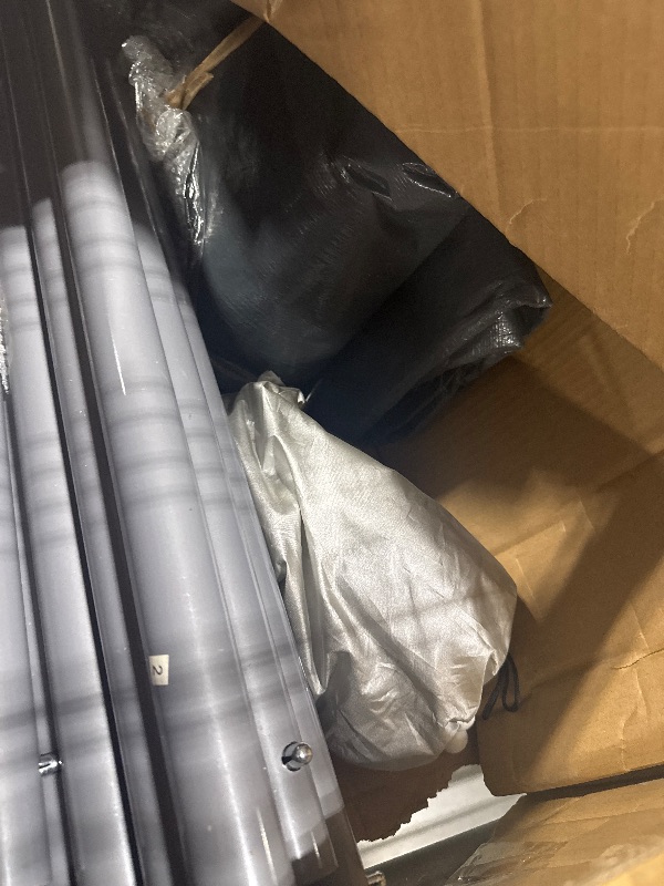 Photo 1 of ** USED ** Shintenchi Carport 12' x 20' Heavy Duty Portable Garage, Carport Canopy with Side-Opening Door & Roll-Up Windows, Car Canopy for Truck,Car,Boat,Grey