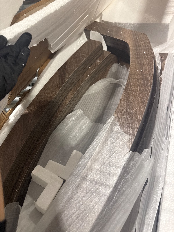 Photo 1 of ** USED/ MANUAL INCLUDED** Tribesigns 63-Inch Wood Console Table with Geometric Base, 2-Tier Farmhouse Sofa Table Narrow Long, Thickened Behind Couch Table with Shelves for Living Room Foyer Corridor (Dark Brown)