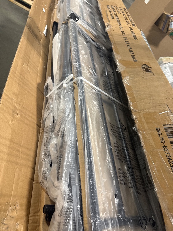 Photo 1 of ** USED** Shintenchi Twin Over Full Size Bunk Bed with Trundle, Heavy-Duty Metal Frame, 2 Ladders & Full-Length Guardrail, Space-Saving Sleep Solution for Kids/Teens/Adults, Black