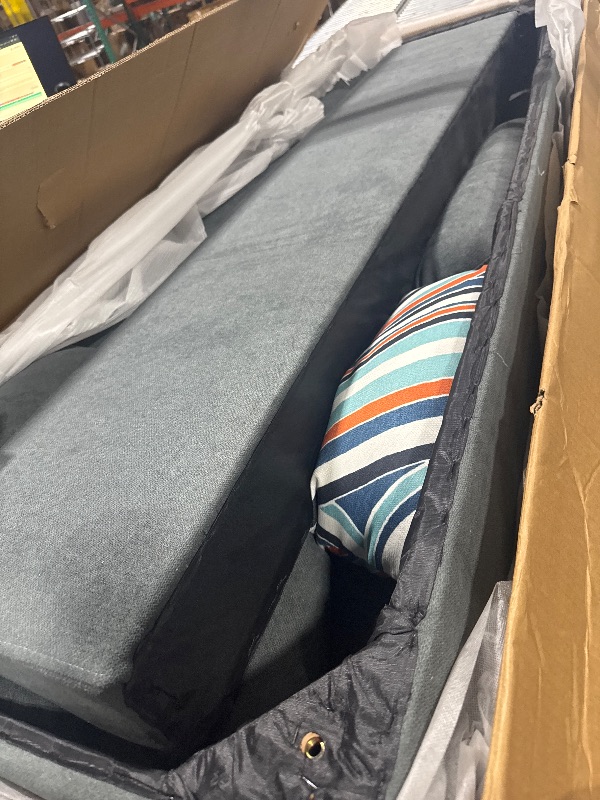 Photo 1 of ** PARCIAL SET ** Lyngins 97" Oversized Sectional Couch, L Shaped Couch with Storage Ottoman, Modern Modular Sofa with Deep Seat, Sectional Couches for Living Room and Office, Dark Grey (Fluffy Fabric)