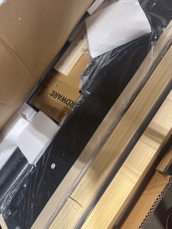 Photo 1 of ***BRAND NEW ITEM / HARDWARE INCLUDED** VECELO Upholstered Queen Bed Frame with Headboard Adjustable, Velvet Platform Bed with LED Lights, Charging Station, Mattress Foundation with Wooden Slats, Noise Free, No Box Spring Needed, Beige