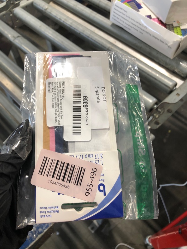 Photo 1 of ** ONLY ONE**Bondex Mend and Repair with No Sew Iron-On Patch Fabric Mending Tape 1.25x7" (3.175cm x 17.78cm) White, Beige, Black, Navy, Pink, Tan (6pc)