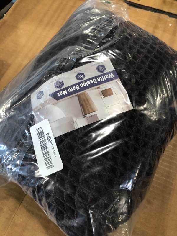 Photo 1 of **MINOR DAMAGE**
Upgraded Waffle Runner Rug Super Absorbent Non Slip Bath Mats for Bathroom Machine Washable Bathroom Runner Rug with Tassels, Ideal for Hallway Bedroom Laundry Room, Chocolate, 2'x 4'(24" x 48")