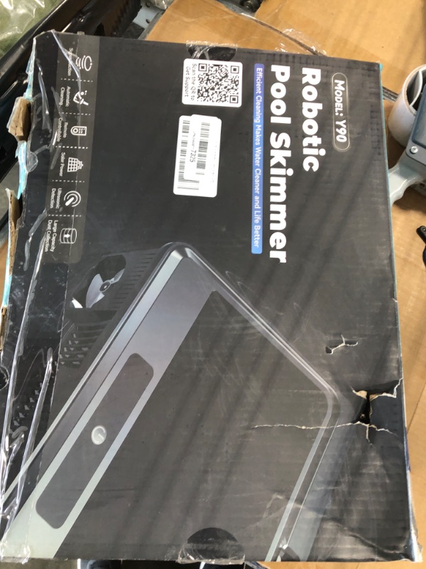 Photo 1 of **FOR PARTS ONLY**2025 Upgraded Pool Skimmer Robot Solar Powered Robotic Surface Cleaner with Remote Control Dual Charging Options Smart Obstacle Avoidance 12 Hours Continuous Cleaning Ideal for Above Ground Pool Grey