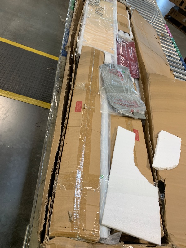 Photo 1 of **Missing Pieces - UNTESTED**
Jocoevol Metal Bunk Bed Twin Over Twin, Industrial Bunkbeds Heavy Duty Bed with Safety Guard Rails and Space-Saving Design, Steel Bed for School, Bedroom (White)