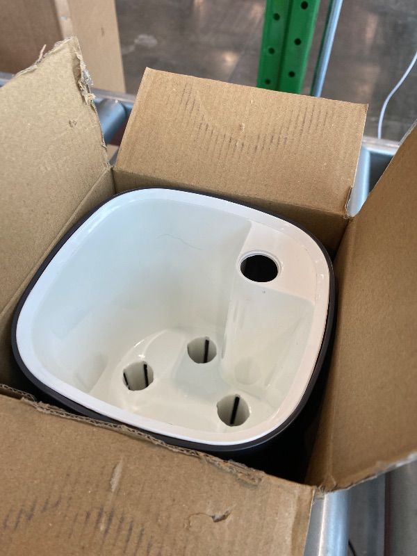 Photo 1 of **Missing water level**
Dexceder 6x7 Self Watering Planter Indoor Outdoor, Matte Table Flower Plant Pot with Water Level Indicator (Slate Gray)