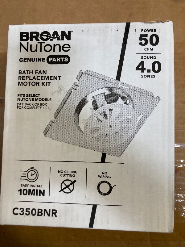 Photo 1 of ?Upgrade? C350BN B Unit 50CFM Fan, Compatible with Nutone 696N(695) B Unit, C-350C2/VC-307C2ND B Unit, C-350/370A-A Units Only, VC305C2N, VC305AN, 690-A, 696NC Bathroom Fan, 2.0 Sone,8" x7 1/8"