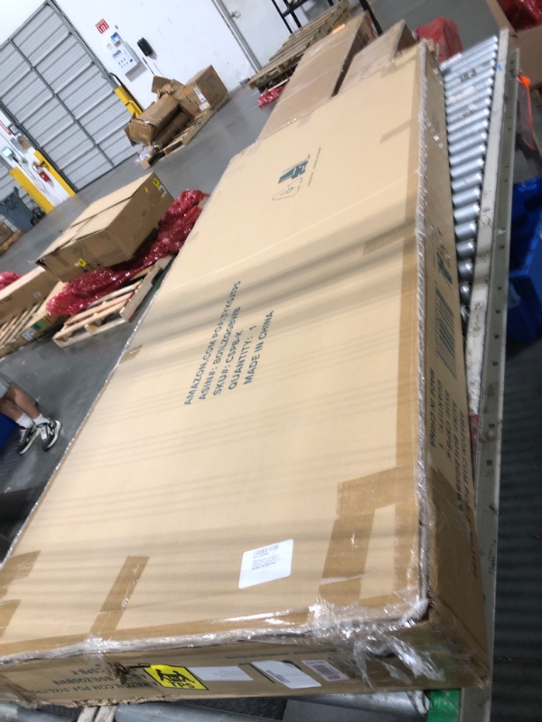 Photo 1 of *.* NEW*** ZINUS Dachelle Upholstered Platform Bed Frame, Mattress Foundation, Wood Slat Support, No Box Spring Needed, Easy Assembly, Dark Grey, King