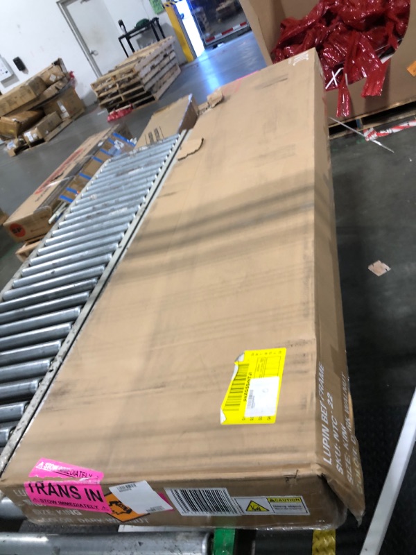 Photo 1 of ** NEW*** NTC Lupin Wooden Bed Frame with Headboard, Crafted from Walnut, Rubber Wood with Silent Slats and Wood Central Supports, 1000 Lb Capacity, Effortless Assembly, King - Dark Walnut