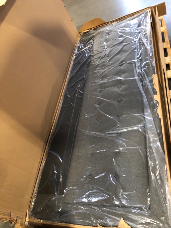 Photo 1 of ** NEW*** ZINUS Dachelle Upholstered Platform Bed Frame, Mattress Foundation, Wood Slat Support, No Box Spring Needed, Easy Assembly, Dark Grey, King