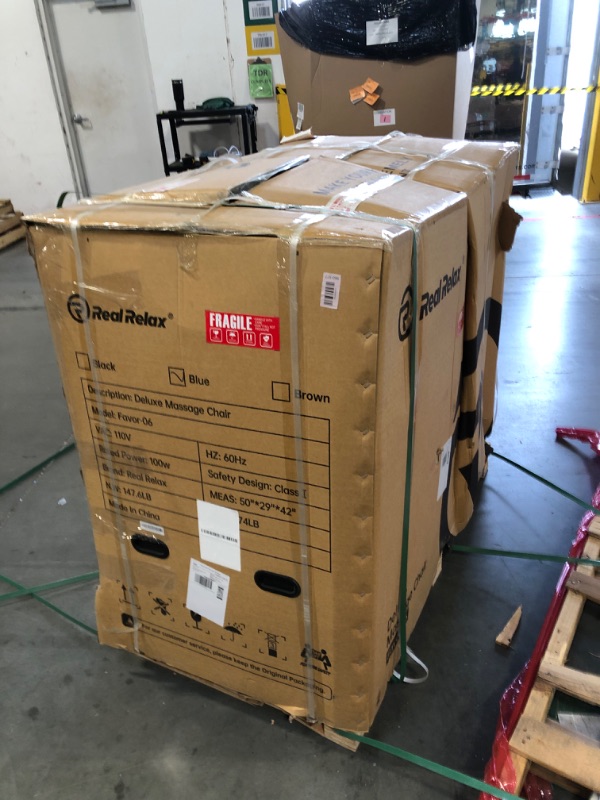 Photo 1 of * NEW***** Real Relax 2025 Massage Chair Full Body, Zero Gravity SL-Track Shiatsu Massage Recliner with Heat, APP Control, Child Lock, Body Scan Bluetooth, Foot Roller, Favor 06, Blue