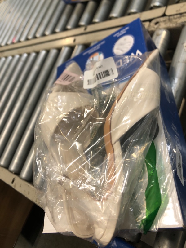 Photo 1 of ** VERY USED**** Riekhany High Heel Mules for Women Slip On Open Pointed Toe Classy Patent Leather Stiletto Pumps Formal Slingback Mule Sandals Dress Walking Shoes White