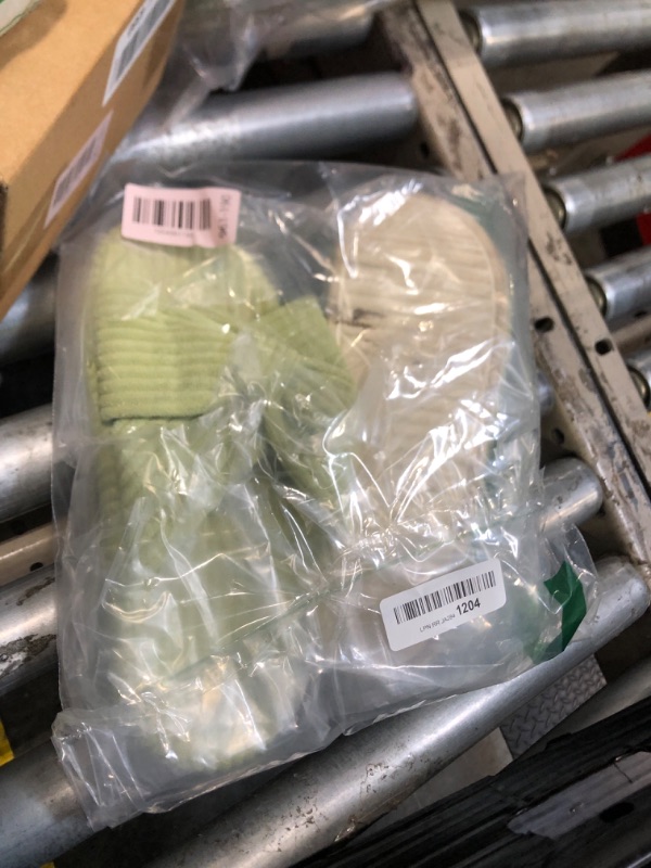 Photo 1 of ** VERY USED*** Chantomoo Slippers for Women Memory Foam House Bedroom Corduroy Bow Crossbands Slide Slipper Shoes Comfy Trendy Gift Slippers Avocado Green Size 9 10 8.5