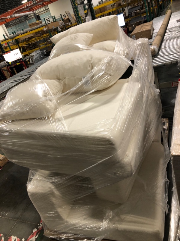 Photo 1 of *** USED/ UNTESTED/ DAMAGE MINOR***** CozyMine 108'' Modular Sectional Couch, Modern 3-Seater Boneless Cloud Sleeper Sofa, L-Shaped Convertible Sectional with Non-Slip Bottom, No Assembly Required, Deep Seats Couch for Living Room, Beige