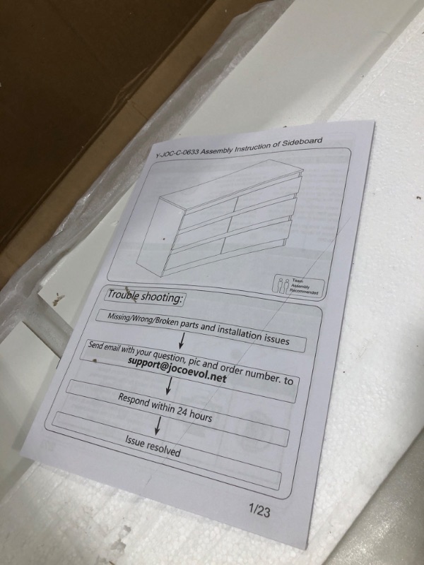 Photo 1 of ** USED**Jocoevol White 6 Drawer Dresser for Bedroom, 15.3" D x 47.2" W x 32.3" H in Simply Modern Chest of Drawers, Wood Storage Double Dresser with Deep Drawers for Living Room, Hallway Entryway, White