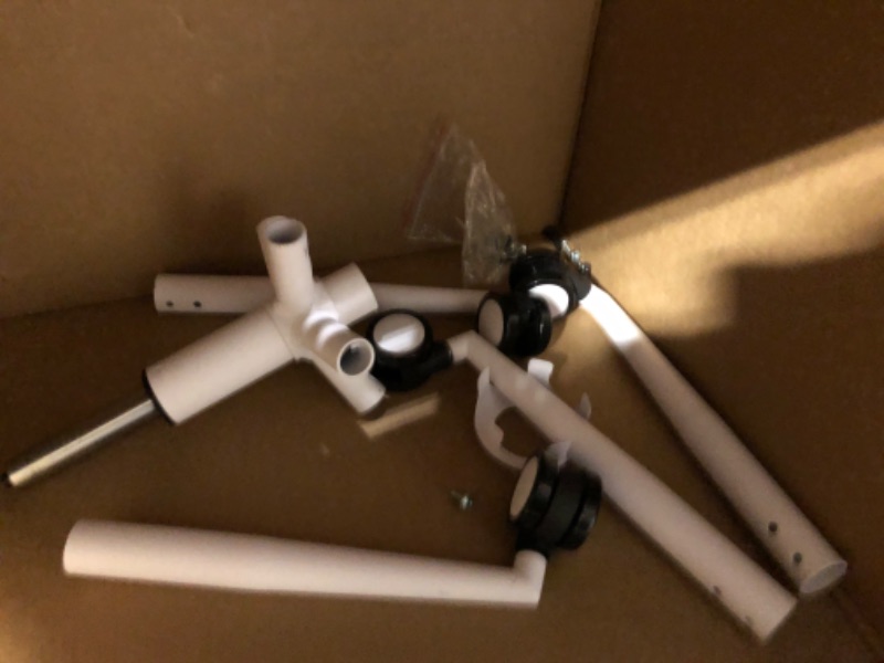 Photo 1 of ** VERY USED/ UNTESTED*** Marsail Armless-Office Desk Chair with Wheels: PU Leather Cross Legged Wide Chair,Comfortable Adjustable Swivel Computer Task Chairs for Home,Office,Make Up,Small Space,Bed Room(Balanced Beige)