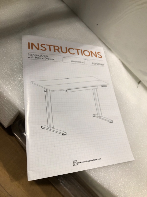 Photo 1 of **NEW**YDN Standing Desk with Drawers, 48 x 24 Inch Electric Adjustable Height Stand Up Desk, Sit Stand for Home Office, White