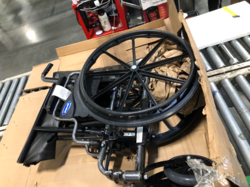 Photo 1 of ** VERY USED/ UNTESTED***Invacare Tracer IV Wheelchair for Adults | Manual Bariatric Folding Wheelchair | 22 Inch Seat | Desk Arms