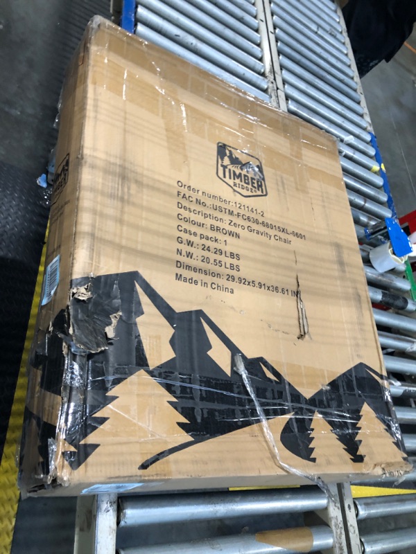 Photo 1 of ** NEW*** TIMBER RIDGE Outdoor Reclining Padded with Adjustable Headrest and Cup Holder Foldable Zero Gravity Lawn Chair for Adults, Supports 350 LBS, Brown-2 Pack