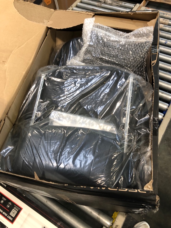 Photo 1 of ** used / missing parts/ untested***
RESPAWN 110 Pro Ergonomic Gaming Chair with Footrest for Adults - Comfortable Office Gaming Recliner with Lumbar Support and Headrest, Racing Style Video Game Chairs for Computer Gamer - Black