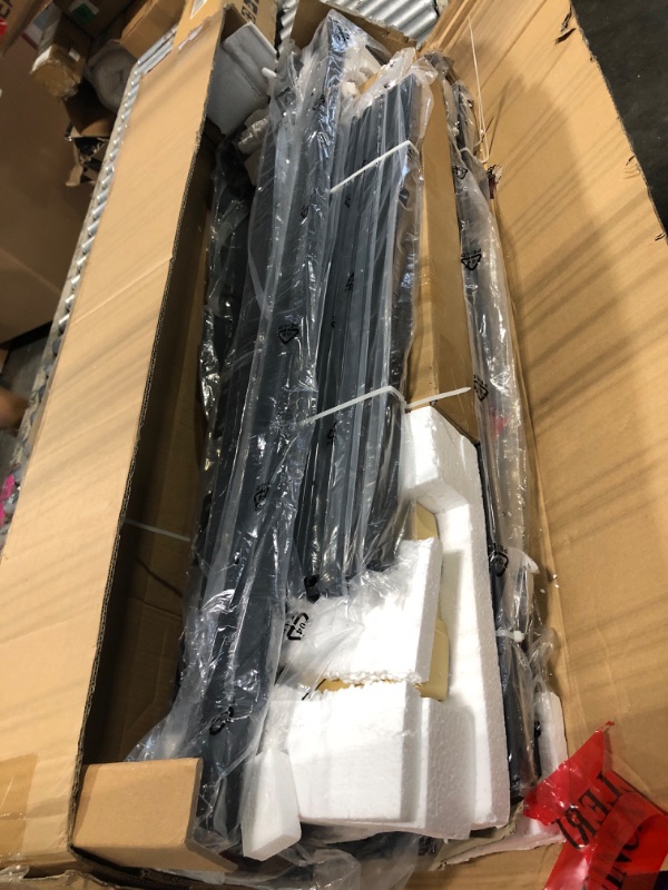 Photo 1 of ** NEW**** Rolanstar Bed Frame Full Size with USB Charging Station, LED Bed Frame with Wood Storage Headboard, Black Metal Platform Bed with Under Bed Storage, No Box Spring Needed, Noise Free