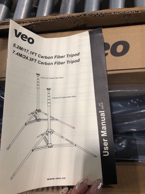 Photo 1 of ** NEW/ SIMILAR **** Veo Carbon Fiber Tripod – 24.2 Ft. Standalone Tripod with Lightweight Design and Durable Construction for Sports Recording and Camera Setup