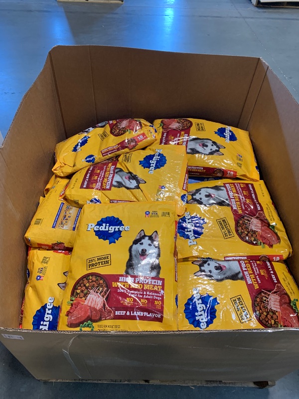 Photo 1 of ***AS IS / NO RETURNS -  FINAL SALE***
***BUNDLED BAG OF  ***
*** EXPIRED*** ***SEVERAL PACKAGES****Pedigree High Protein Adult Dry Dog Food, Beef and Lamb Flavor, 18 lb. Bag