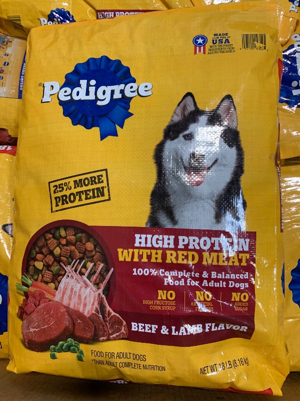 Photo 1 of ***AS IS / NO RETURNS -  FINAL SALE***
***BUNDLED BAG OF  ***
*** EXPIRED*** ***SEVERAL PACKAGES****Pedigree High Protein Adult Dry Dog Food, Beef and Lamb Flavor, 18 lb. Bag