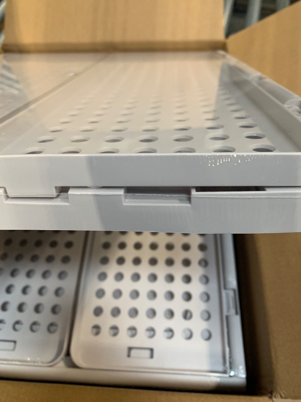 Photo 1 of  *** FACTORY SEALED ** SNSLXH 5 Pack Stackable Closet Storage Basket, Multifunctional & Foldable Closet Organizer for Bathroom Kitchen Laundry Room Wardrobe Storage, Space-Saving Clothes Storage Drawer Organizer, White