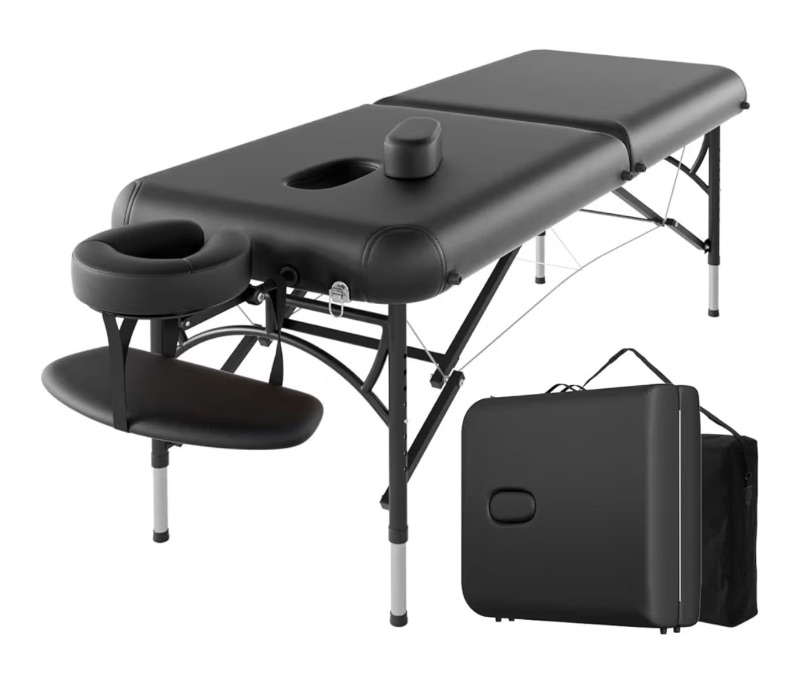 Photo 1 of *** SIMILAR IMAGE UNKNOWN SIZE OR MODEL***CLORIS 84" Professional Massage Table Portable 2 Folding Lightweight Facial Solon Spa Tattoo Bed Height Adjustable with Carrying Bag & Aluminium Leg Hold Up to 1100LBS