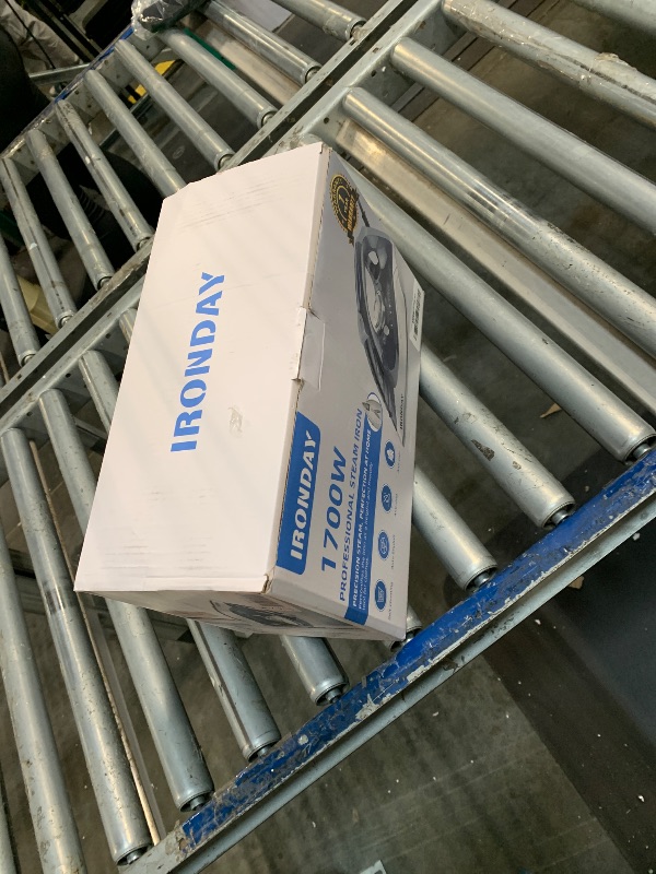 Photo 1 of *Untested*
IRONDAY Steam Iron for Clothes Rapid Heating, 1700W Iron Burst of Steam, Non-Stick Ceramic Soleplate, Auto shutoff, Anti-Drip, Self-Cleaning, 10.14oz Water Tank Ironing Clothes for All Fabrics, Grey