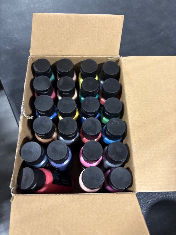 Photo 1 of **MISSING ONE**
Acrylic Paint Set, 24 Colors (2 oz/Bottle) with 12 Art Brushes, Art Supplies for Painting Canvas, Wood, Ceramic & Fabric, Rich Pigments Lasting Quality for Beginners, Students & Professional Artist