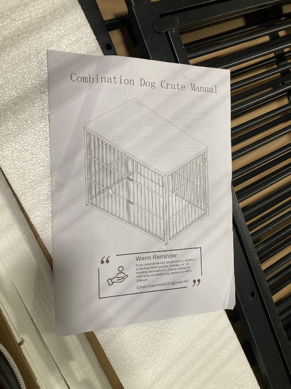 Photo 1 of ** VERY USED/ UNTESTED***Lyromix 48'' XXL Dog Crate Furniture with 3 Doors,Wooden Crate End Table Heavy Duty Indoor Combination Cage for Medium to Large Dogs, Multiple Units Can be Combined