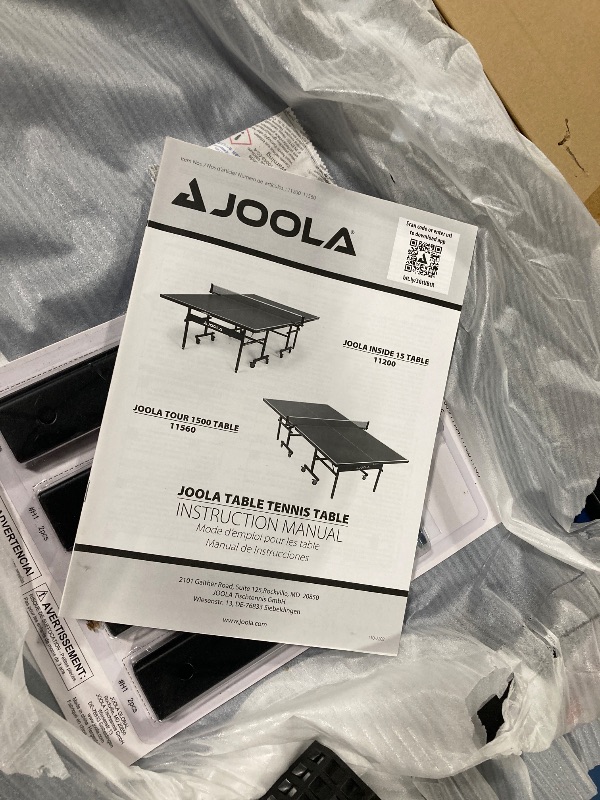 Photo 1 of **** VERY USED/ DAMAGE MINOR / UNTESTED*** JOOLA Inside Professional MDF Indoor Ping Pong Table with Quick Clamp Table Tennis Net and Post Set - 10 Minute Easy Assembly - Tournament Quality - Foldable with Single Player Playback Mode