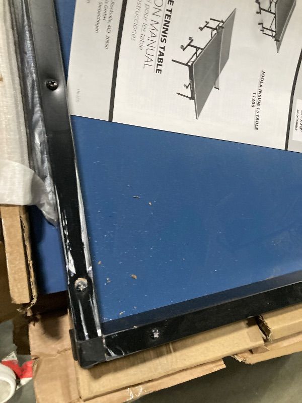 Photo 1 of **** VERY USED/ DAMAGE MINOR / UNTESTED*** JOOLA Inside Professional MDF Indoor Ping Pong Table with Quick Clamp Table Tennis Net and Post Set - 10 Minute Easy Assembly - Tournament Quality - Foldable with Single Player Playback Mode