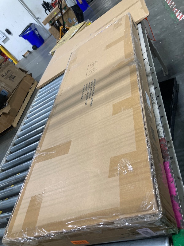 Photo 1 of *** NEW*** ZINUS Full Piper Upholstered Platform Bed with Horizontal Paneled Headboard, Wooden Slat Support, No Box Spring Needed, Easy Assembly, Eco Friendly Packaging, Dark Grey