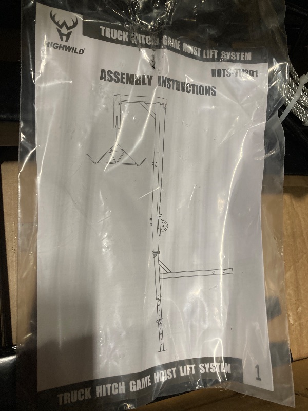 Photo 1 of ** USED/ MISSING PARTS** Highwild Truck Hitch Game Hoist & Gambrel - 500lbs with 360 Degree Swivel - Complete Hoist Kit (Included Winch/Gambrel)