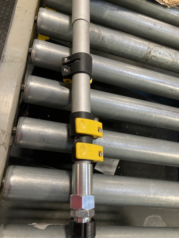 Photo 1 of *** USED*** JANZ 24 FT Pressure Washer Telescoping Wand with Power Washer Extension Wands, Brush Head, Gutter Cleaner, 7 Spray Nozzle Tips, 2 Hose Adapters and Support Belt TW-004
