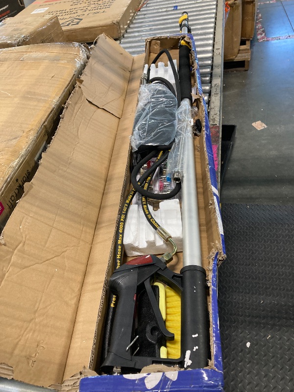 Photo 1 of *** USED*** JANZ 24 FT Pressure Washer Telescoping Wand with Power Washer Extension Wands, Brush Head, Gutter Cleaner, 7 Spray Nozzle Tips, 2 Hose Adapters and Support Belt TW-004