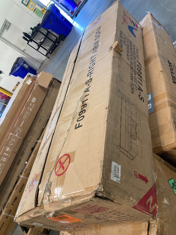 Photo 1 of ** USED/ MISSING PARTS/ UNTESTED*** GlasFlength Modern Living Room Furniture Sets with Cup Holder, Modular Sectional Couches with Chaise Lounge, 4-Seaters L Shape Sofa with Storage Ottoman, for Living Room, Apartment, Black Grey