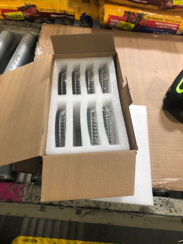 Photo 1 of ****MISSING ONE PCS*****AVLA 8 Pack Crystal Drink Coasters, Glass Round Cup Mat, Clear Decorative Wine Bottle Coasters Barware Set for Table Protection of Home Kitchen, Dining Room, Patio, Coffee Shop, 3.75", Carved Design