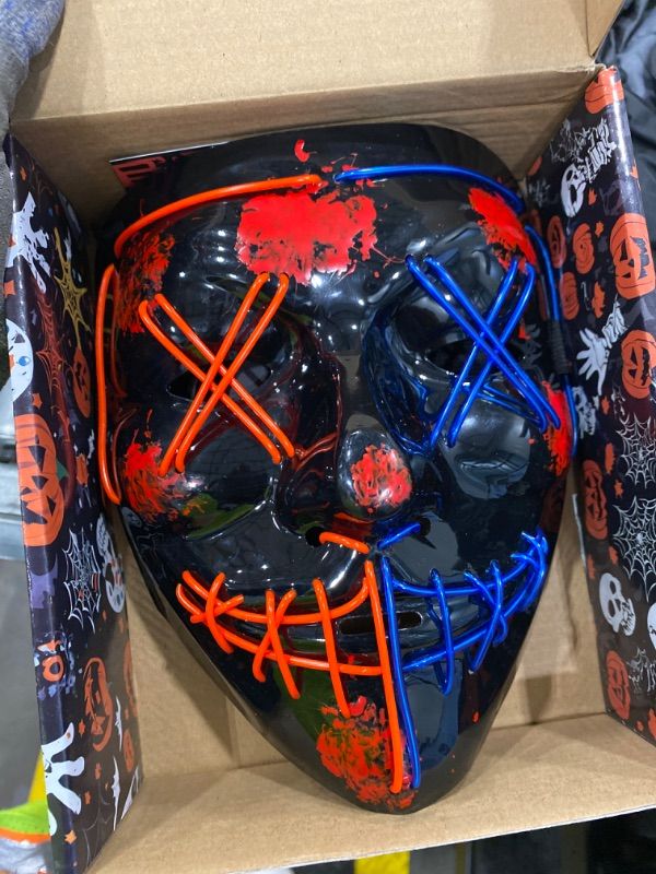 Photo 1 of *Missing Parts*
STONCH Halloween Glow Mask Skeleton Gloves Set, 3 Modes Light Up Scary LED Mask with LED Glow Gloves, Halloween Costumes glow purge Masks