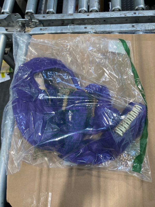 Photo 1 of **** MISSING EAR CUFF *** PUREHAIR 47 Inches Long Purple Braided Hair Anime Costume Wig – High Temperature Heat Resistant Silk Fiber – Natural Looking Cosplay Wig for Halloween Party, Cosplay (Purple, Adult Size)