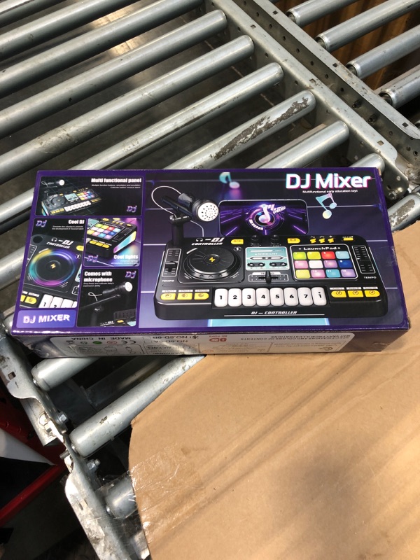 Photo 1 of ***** MISSING MIKE STAND AND CHARGER **** Kids DJ Mixer Controller Table Musical Toy Electronic Toy with LED Lights Sound Effect Microphone Piano DJ Board Key Musical Instruments Birthday Gift Toys for 3 4 5 6 7 Year Old Boy Girl