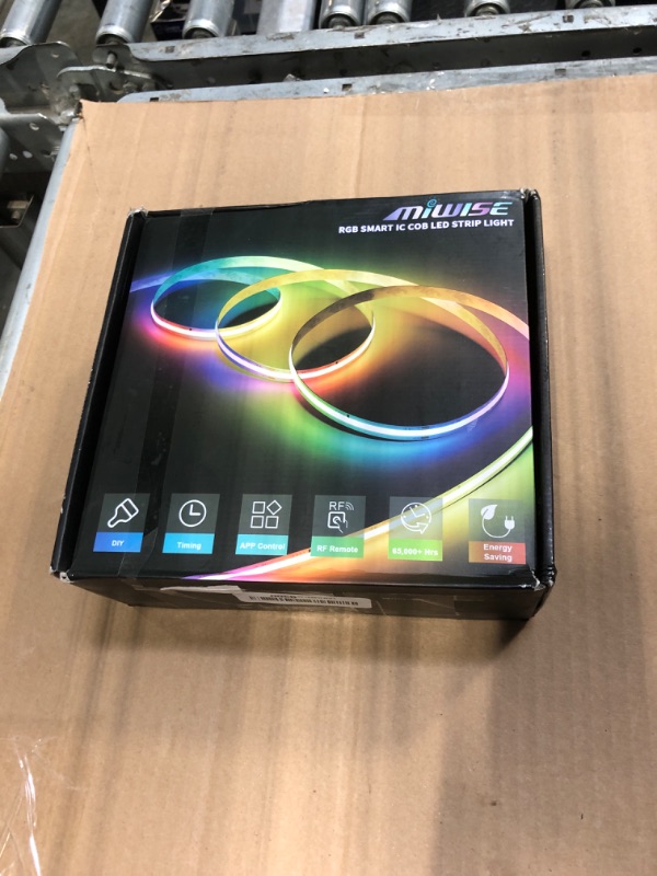 Photo 1 of **** MISSING REMOTE ****** MIWISE RGB Smart IC COB LED Strip Light,20ft Color Chasing Flexible LED Tape Light,WS2811 Addressable RGB Strip with APP Control/Music Mode,Work with Alexa/Google,for Party/Home DIY Lighting Projects