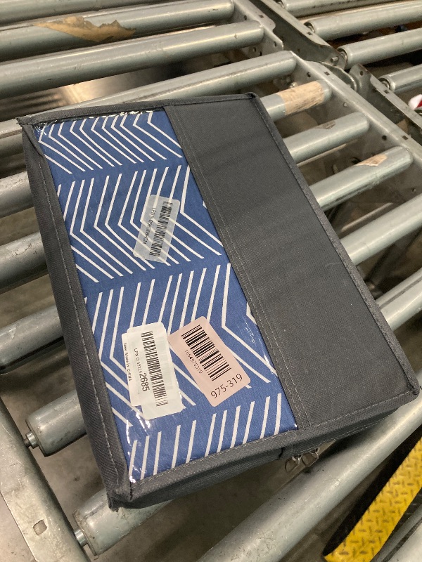 Photo 1 of ***ONLY COVER***SLEEPBELLA Navy and White Duvet Cover Set, 100% Cotton Bedding, Chevron Geometric Pattern, with Button Closure (3pcs, Queen Size)