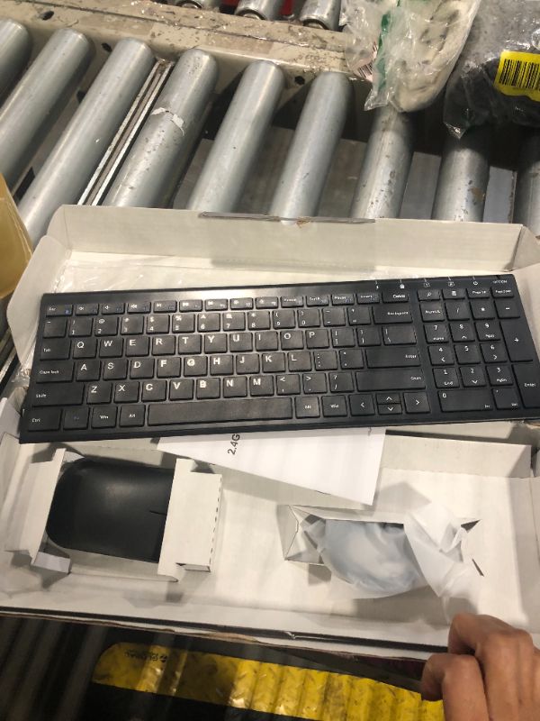 Photo 1 of ***MISSING USB****seenda Rechargeable Wireless Keyboard and Mouse - Ultra-Thin Metal Keyboard with Low-Profile Keys, 2.4G Wireless Keyboard for Windows PC Laptop Computer - Black