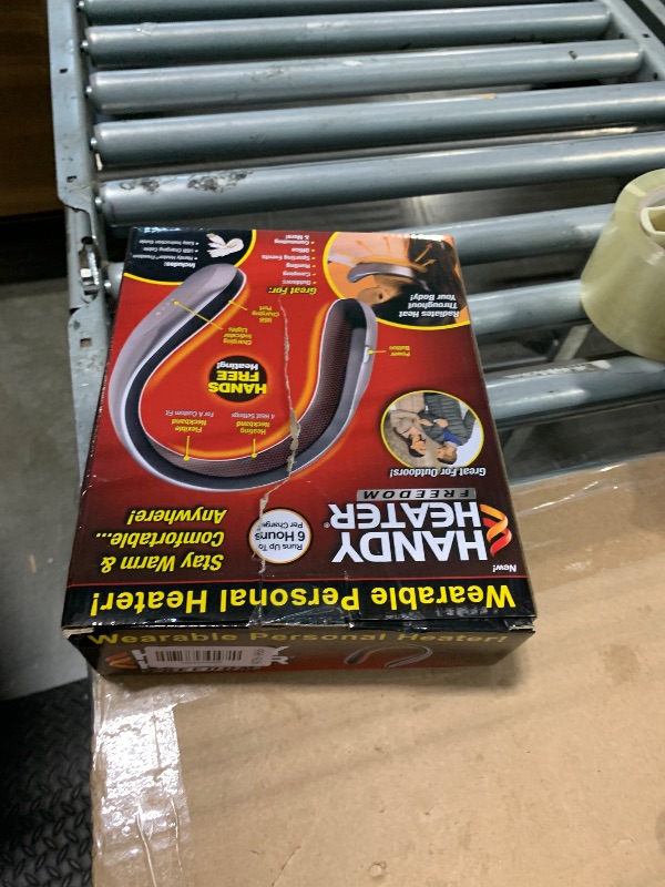 Photo 1 of *Untested*
Ontel Handy Heater Freedom - Wearable Neck Heater for Cold Weather, 4 Heat Settings - Comfort Heating Technology - Cordless & Personal - USB Rechargeable, 6 Hour Battery Life, Portable Neck Warmer