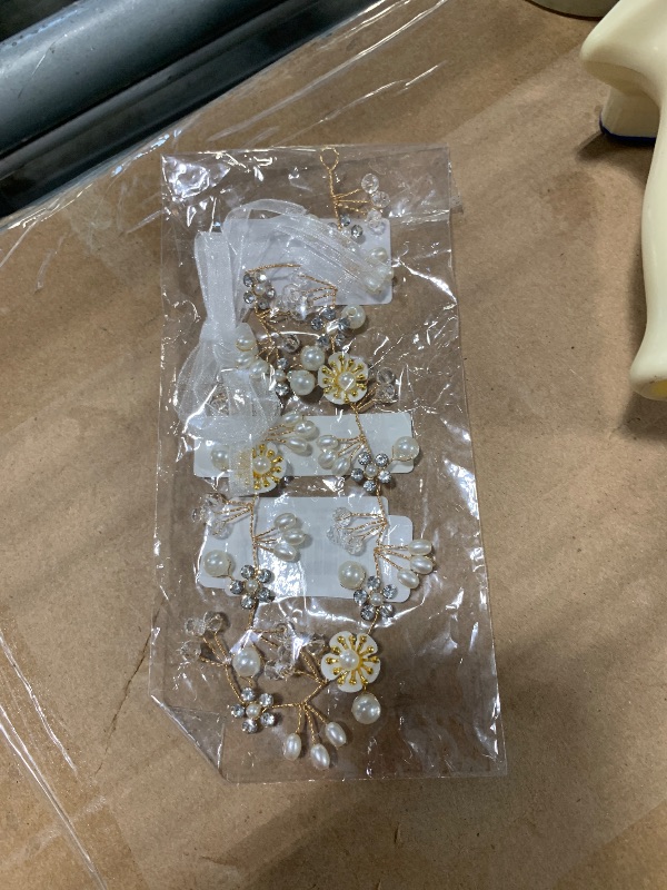 Photo 1 of ??????? ???? ??????????? ??? ????, Princess Headpiece White Flower Headband Pearl Hair Dress for Girl and Flower Girls Cute Bridal Wedding Hair Band